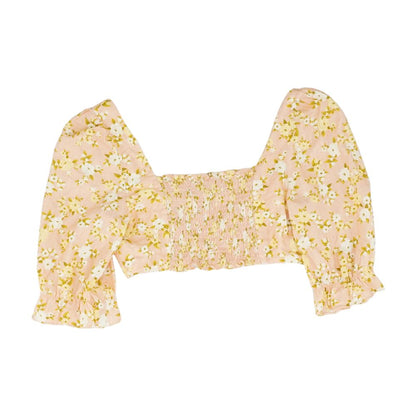 Peach Floral 3/4 Sleeve Blouse