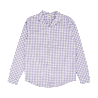 Purple Check Long Sleeve Button Down