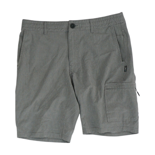 Gray Striped Active Shorts