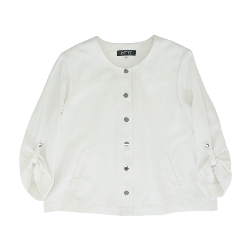 White Solid Blazer
