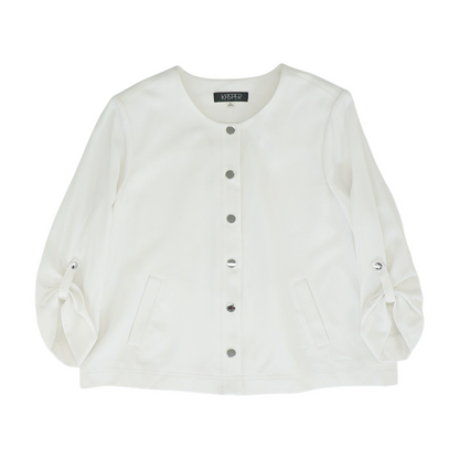 White Solid Blazer