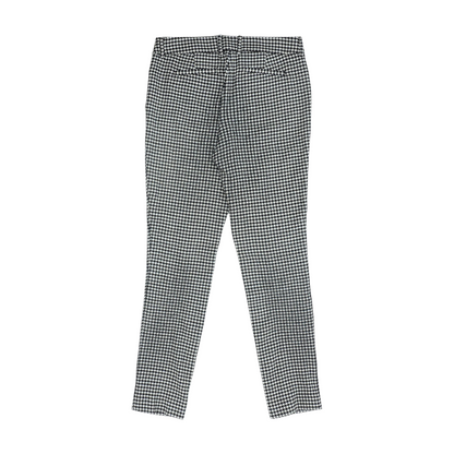 Black Houndstooth Tapered Pants