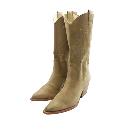 Beige Western Boots