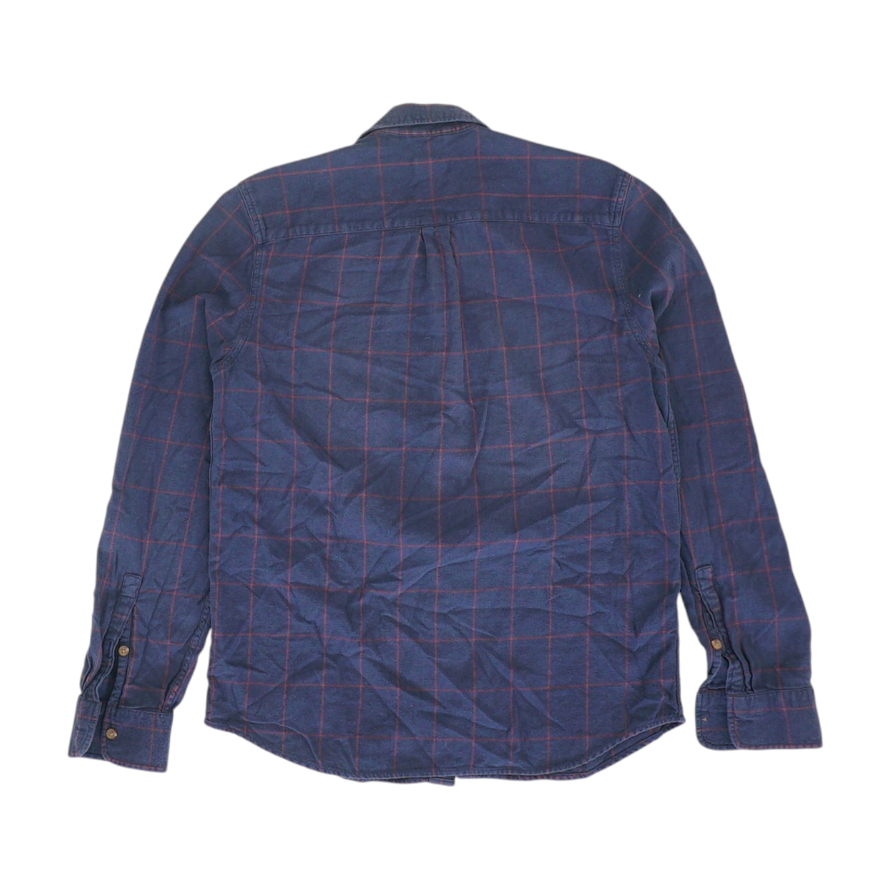 Navy Plaid Flannel Button Down