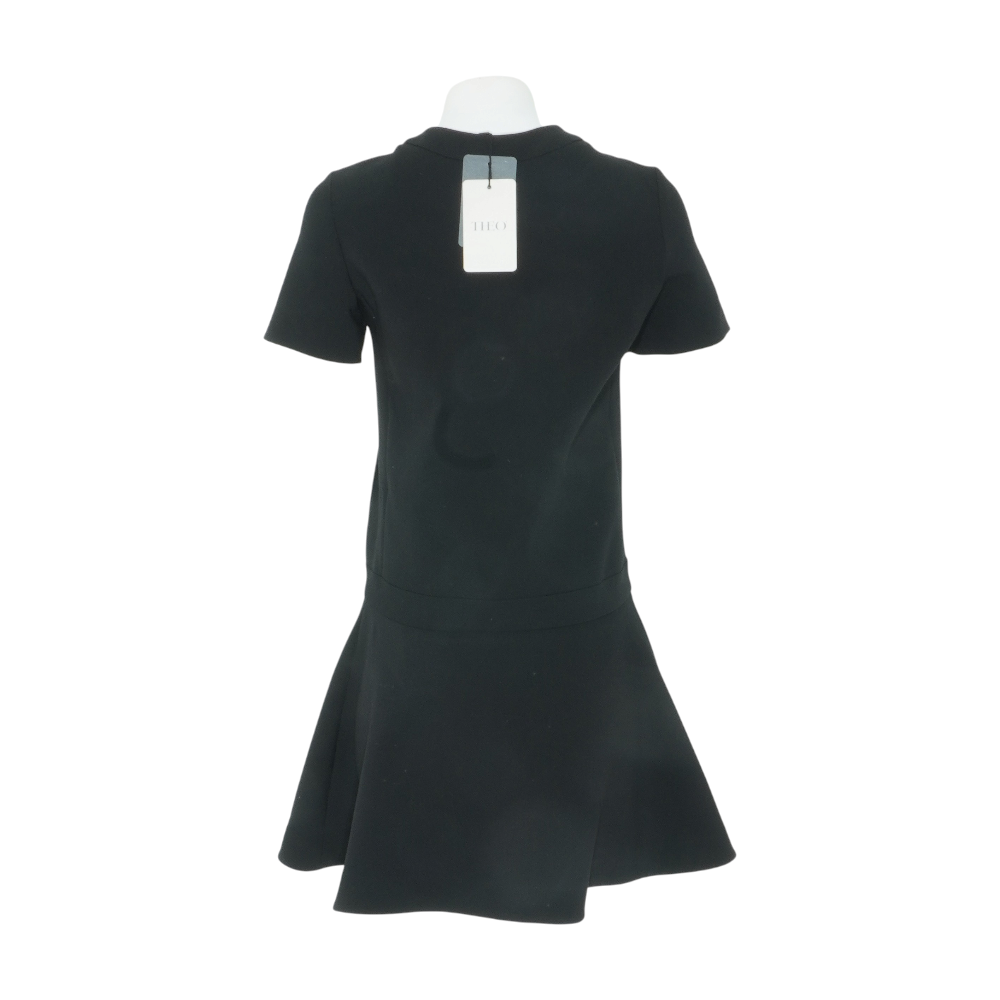 Black Daphne Fluted Mod Dress