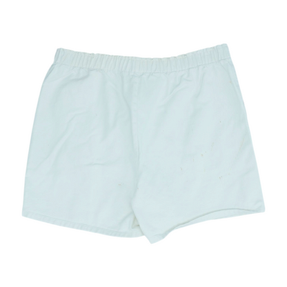 Vintage White Solid Denim Shorts