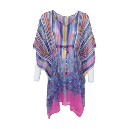 Blue Striped Cover-Up