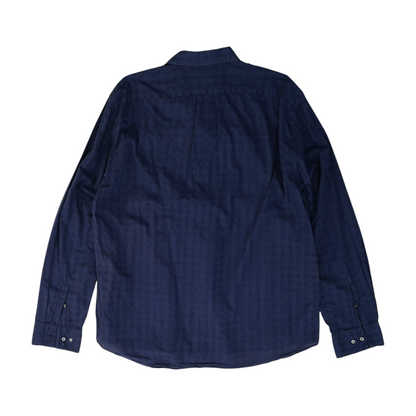 Navy Solid Long Sleeve Button Down