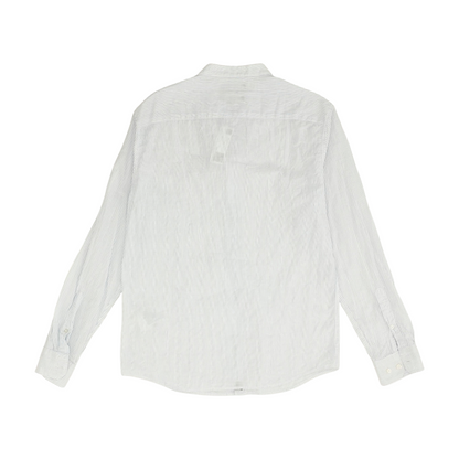White Striped Long Sleeve Button Down