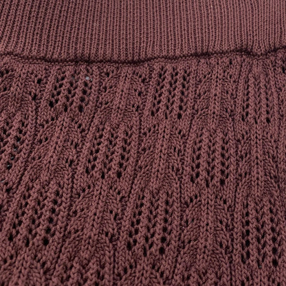 Burgundy Crochet Knit Pants