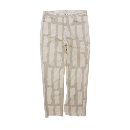 Beige Abstract Regular Jeans