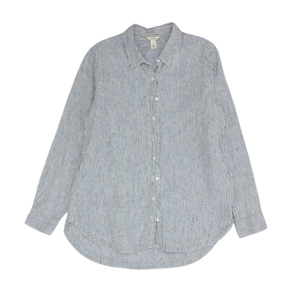 Blue Petite Striped Button Down
