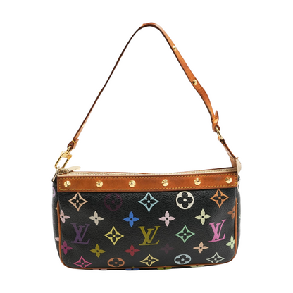 Black Pochette Accessoires in Multicolore Monogram Canvas