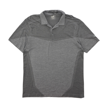 Gray Solid Short Sleeve Polo