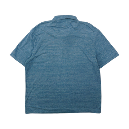 Blue Solid Short Sleeve Polo