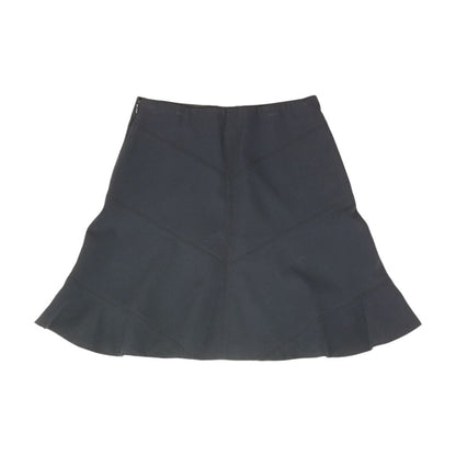 Navy Solid Midi Skirt