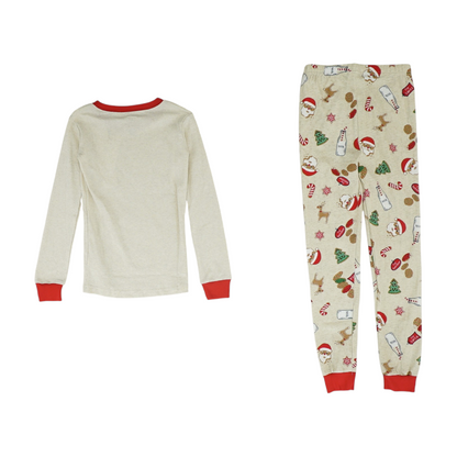 Beige Graphic Pajama Set
