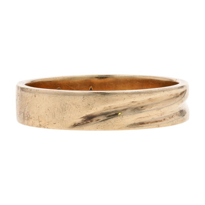 10K Gold Grooved Flat Band