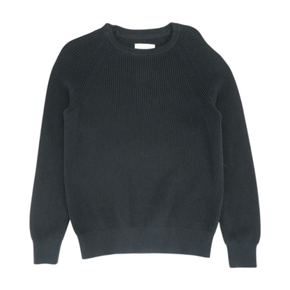 Black Solid Pullover Sweater