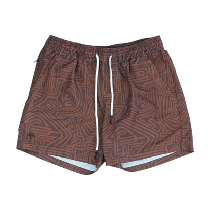 Brown Graphic Swim Bottom