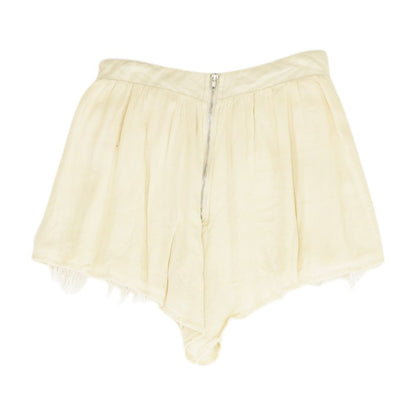 Beige Solid Shorts