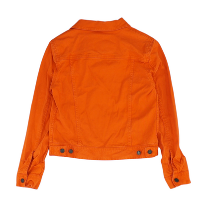 Neon Orange Solid Denim Jacket