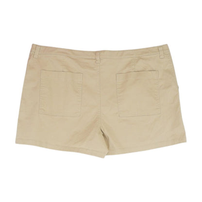 Beige Solid Shorts
