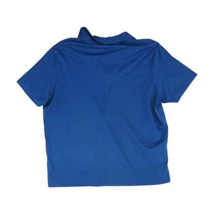 Blue Solid Short Sleeve Polo