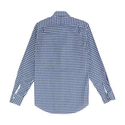 Navy Check Long Sleeve Button Down