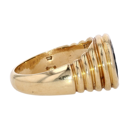 18K Yellow Gold Antique Coin Fashion Ring