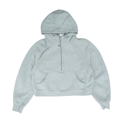 Gray Solid 1/4 Zip Pullover