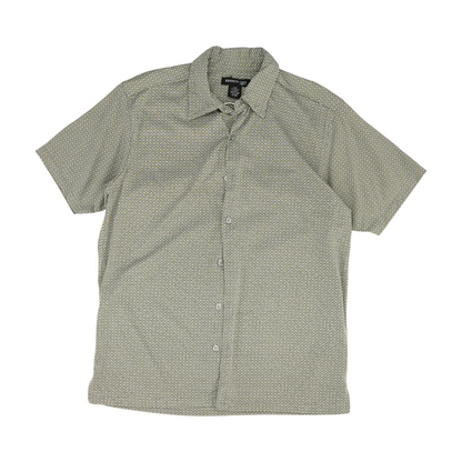 Gray Geometric Short Sleeve Button Down