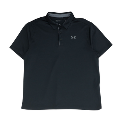 Black Solid Short Sleeve Polo