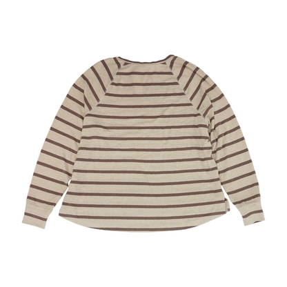Beige Striped Pullover Sweater