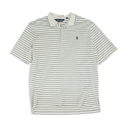 White Striped Short Sleeve Polo