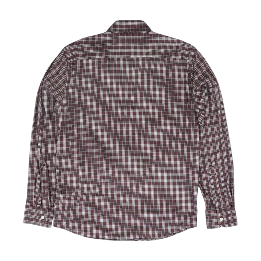 Burgundy Check Long Sleeve Button Down