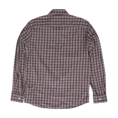 Burgundy Check Long Sleeve Button Down