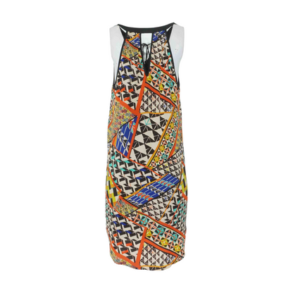 Beige Abstract Mini Dress