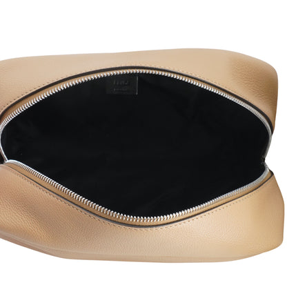 Beige Leather Toiletry Case
