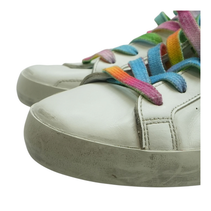 Rainbow Super-Star Perforated Leather Sneakers