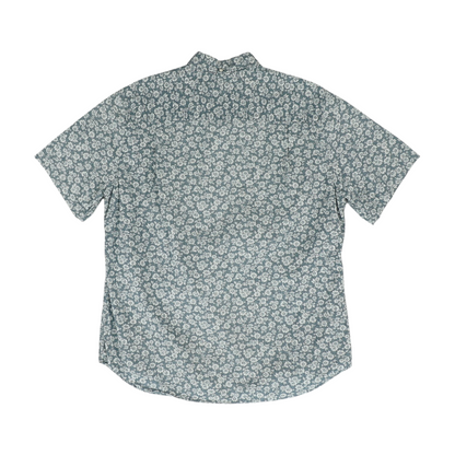 Blue Floral Short Sleeve Button Down