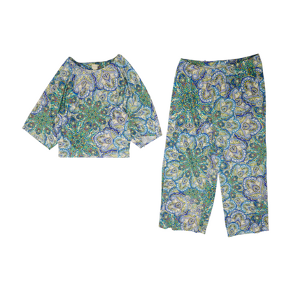 Blue Paisley Pant Set