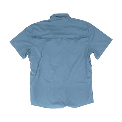 Gray Solid Short Sleeve Button Down