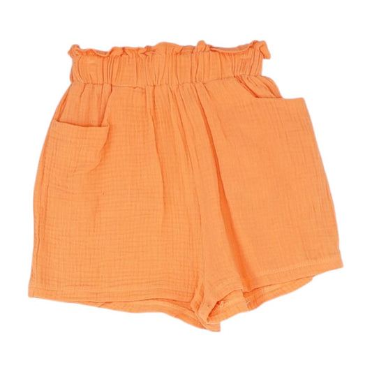 Orange Solid Active Shorts