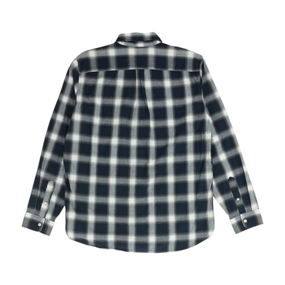 Navy Plaid Long Sleeve Button Down