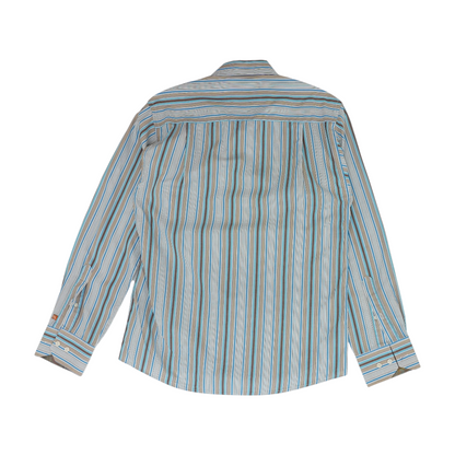 Brown Striped Long Sleeve Button Down