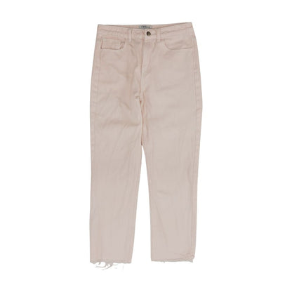 Pink Solid High Rise Regular Jeans