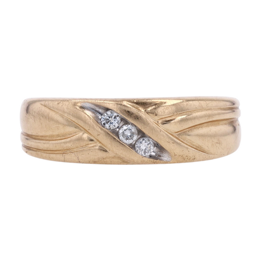 10K Yellow Gold Diamond Band Ring