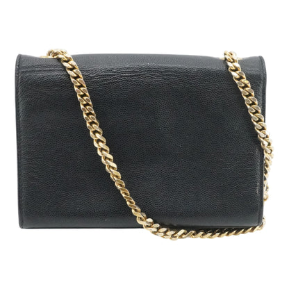 Black Small Kate Satchel in Grain De Poudre Leather