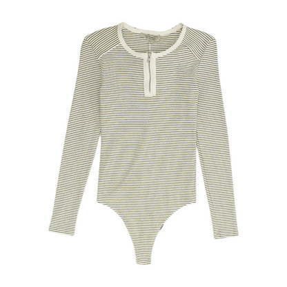 White Striped Bodysuit Blouse